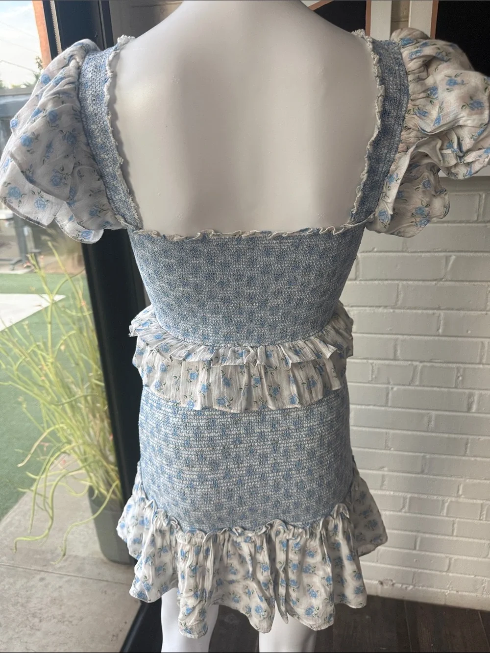 LoveShackFancy Wrennly Blue and White top with matching skirt. NWOT. Never worn